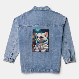 "Sticker Chic: Illustrated Denim Jacket for Fashio