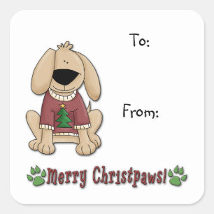 Sticker - Christmas Dog Pooch Gift Tags