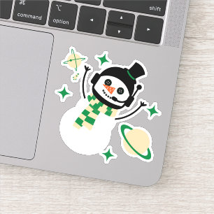 Sticker - Christmas Space Snow Man (Green)