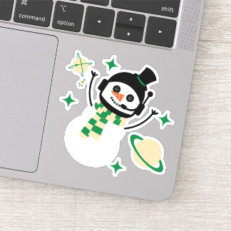 Sticker - Christmas Space Snow Man (Green)