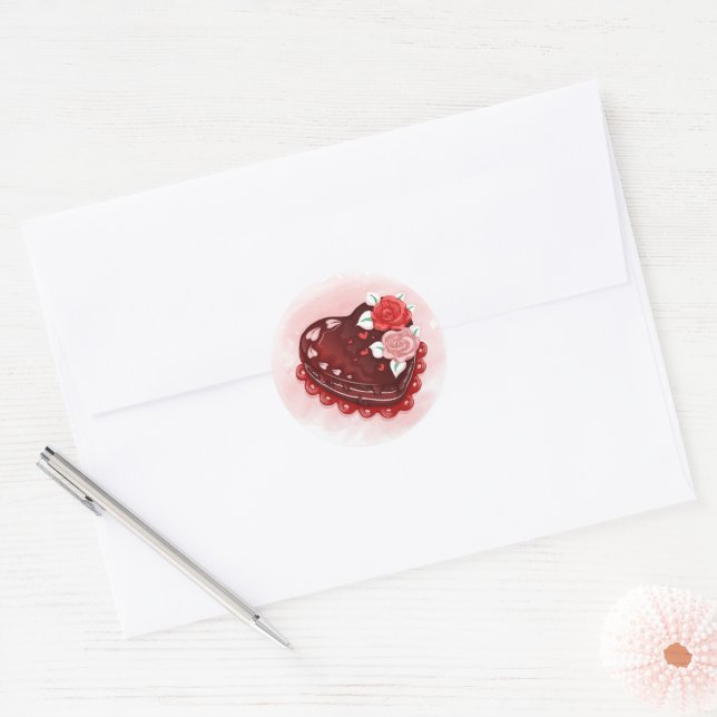 Sticker Classic Round with Heart (Envelope)