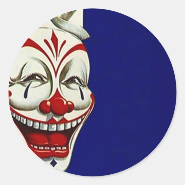 Sticker Clown Painted Face Fun Happy Expression Pa (Front)