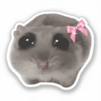 Sticker Coquette Sad Hamster Meme