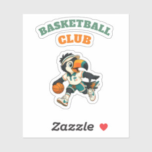 Sticker Custom Kids Toucan Basketball Retro Sports