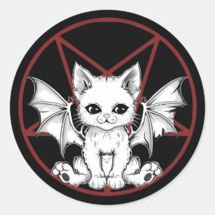 Sticker Cute Demon Cat