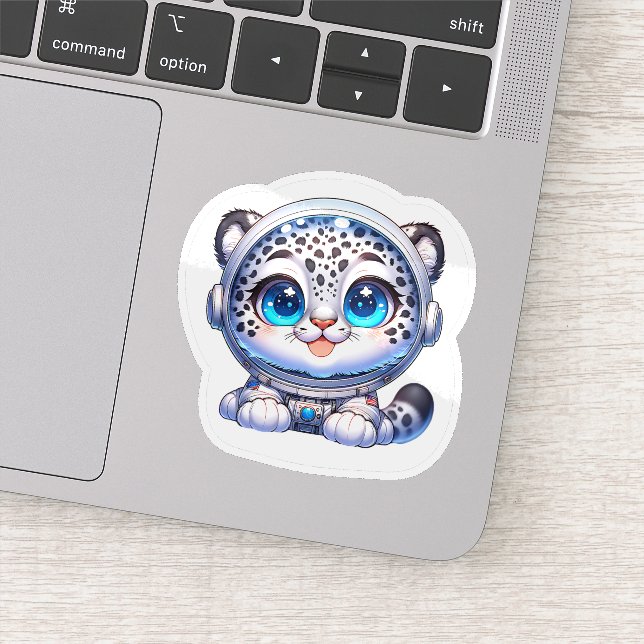 Sticker Cute Kawaii Astronaut Snow Leopard   (Detail)
