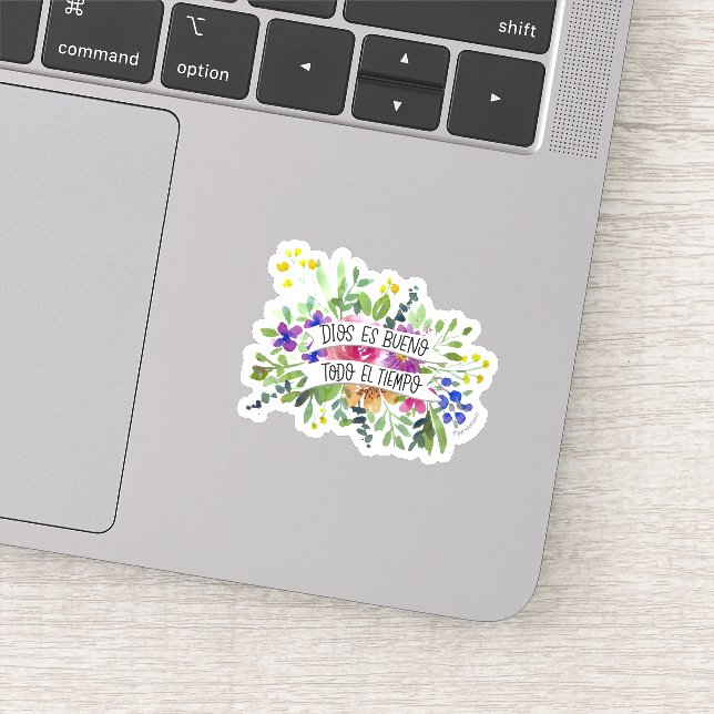 Sticker Dios is good in Spanish watercolors (Detail)