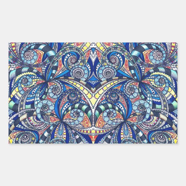 Sticker Drawing floral abstract (Front)