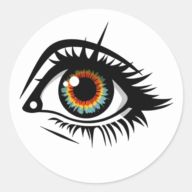 sticker, eye classic round sticker (Front)