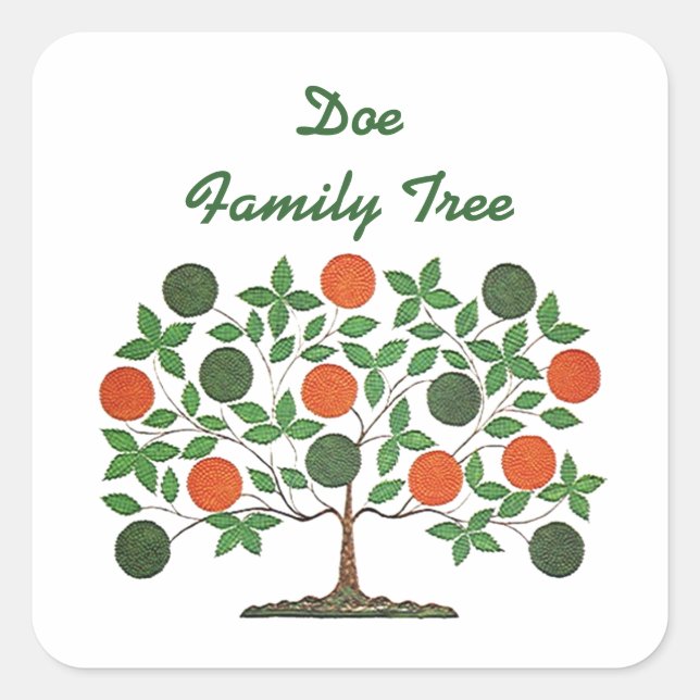 Sticker Family Tree Genealogy Scrapbooking Craft (Front)