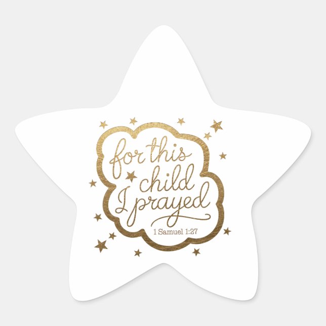 Sticker Featuring Bible verse from 1 Samuel 1:27 (Front)