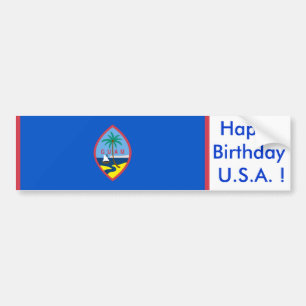 Sticker Flag of Guam, Happy Birthday U.S.A.!
