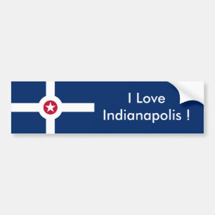 Sticker Flag of Indianapolis City, U.S.A.
