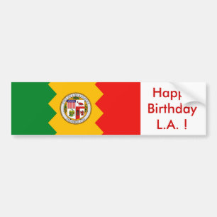 Sticker Flag of Los Angeles, Happy Birthday L.A.!