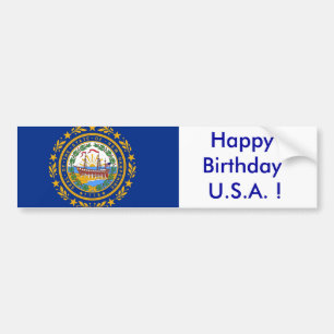 Sticker Flag of  New Hampshire