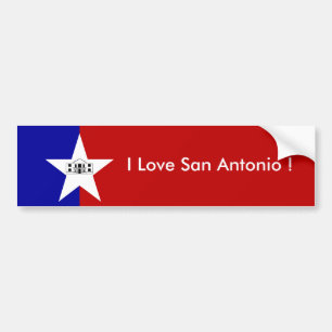 Sticker Flag of San Antonio City, U.S.A.