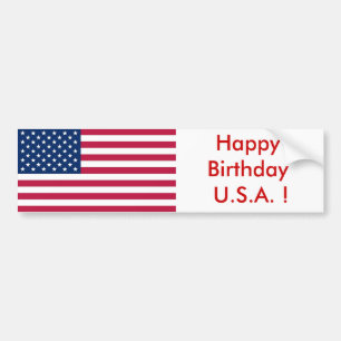 Sticker Flag of the USA, Happy Birthday U.S.A. !