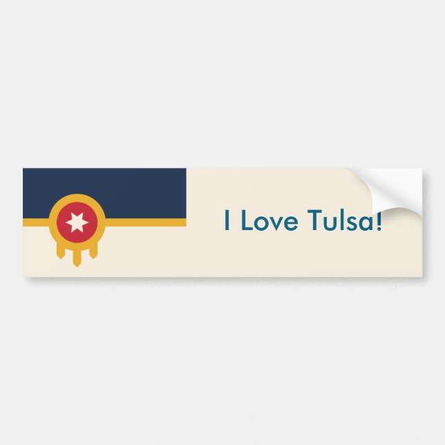 Sticker Flag of Tulsa, Oklahoma (Front)