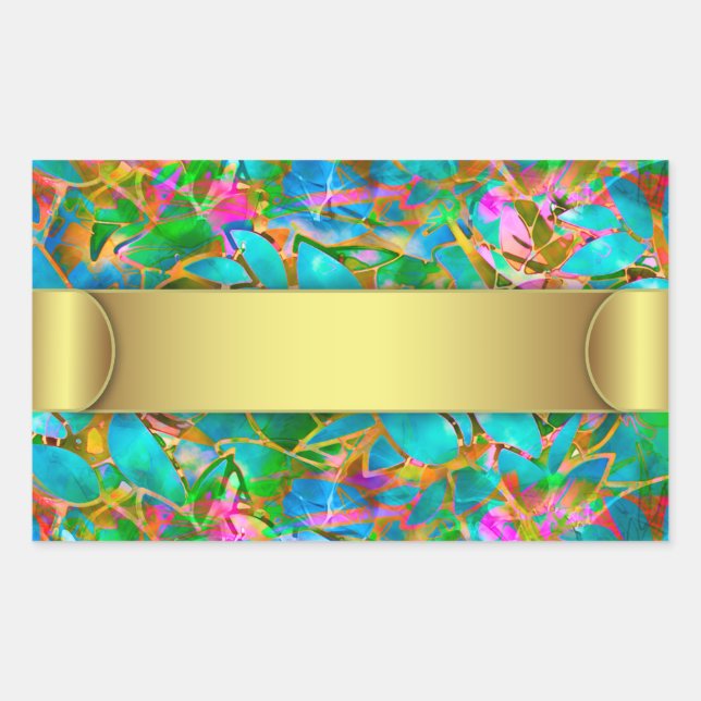 Sticker Floral Abstract Stained Glass (Front)