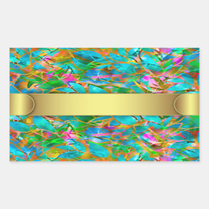 Sticker Floral Abstract Stained Glass