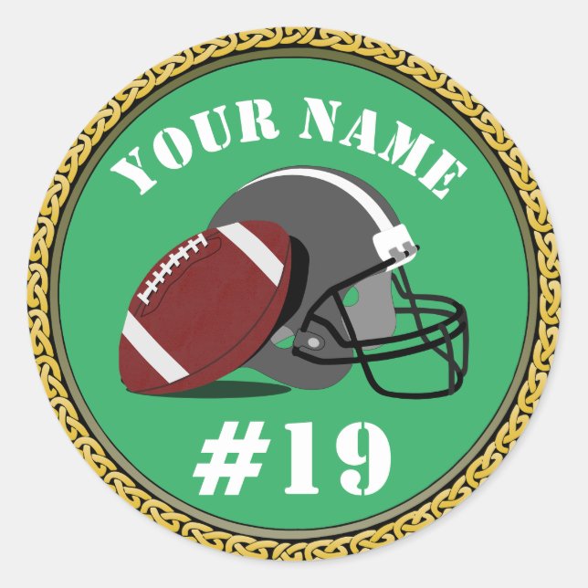 Sticker Football - Add Name & Number (Front)