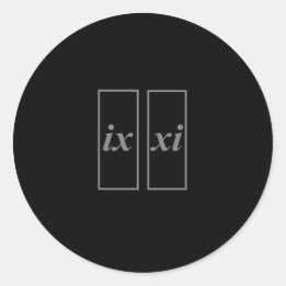 Sticker for 9-11 ix xi in Roman Numerals