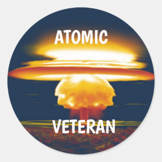 Sticker for Atomic Veteran with Mushroom Cloud