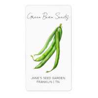 Sticker for seed packet | Green Bean Seed Label