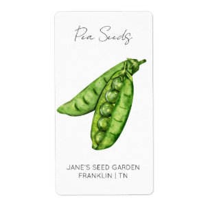 Sticker for seed packet Pea Seed Label