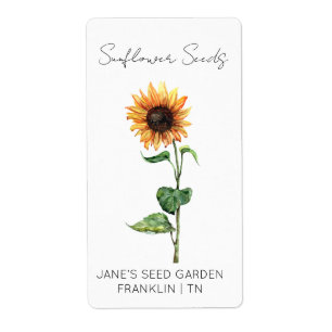 Sticker for seed packet   Sunflower Seed Label