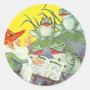 Sticker Frogs Singing Elf Directs Birthday Song