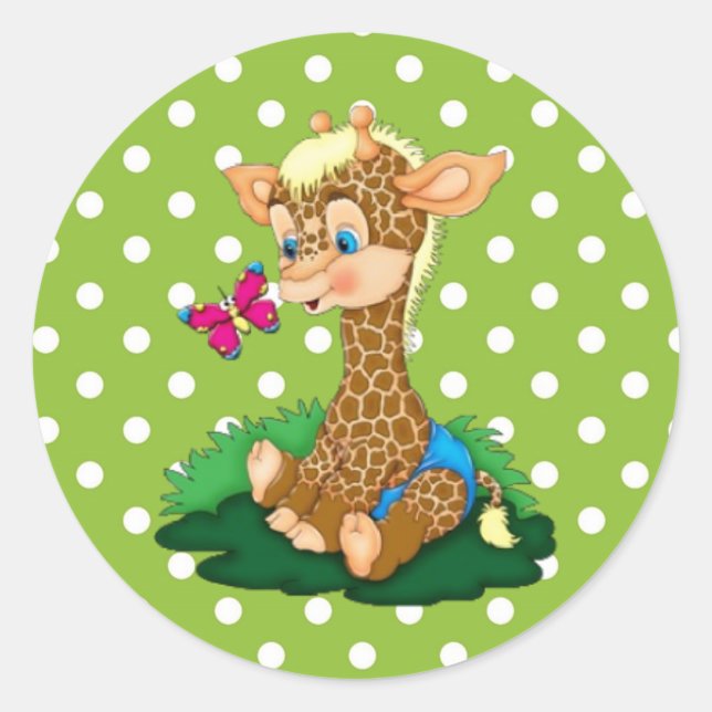Sticker/Giraffe Classic Round Sticker (Front)