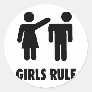Sticker-Girls Rule Classic Round Sticker