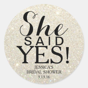 Sticker   Glit Bridal Shower - She Said Yes! WG