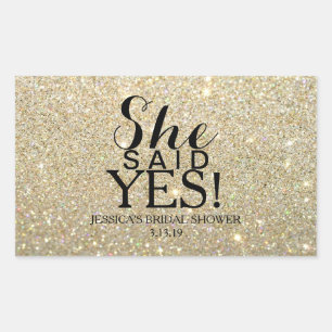 Sticker   Glitter Bridal Shower - She Said Yes!