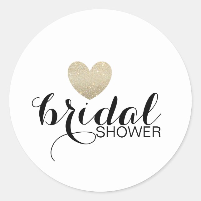 Sticker - Glitter Heart Fab Bridal Shower (Front)