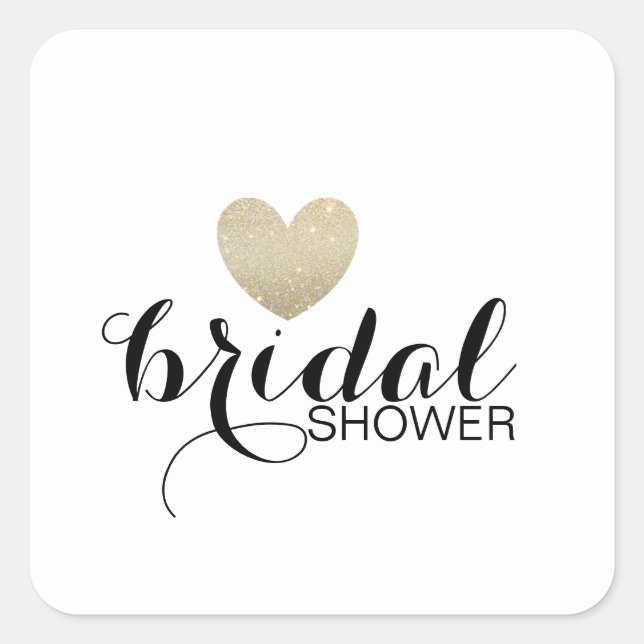 Sticker - Glitter Heart Fab Bridal Shower (Front)