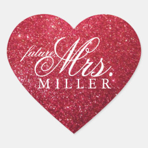 Sticker - Glitter Heart Fab future Mrs.