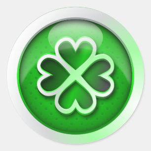 Sticker glossy green quatrefoil St. Patrick's Day
