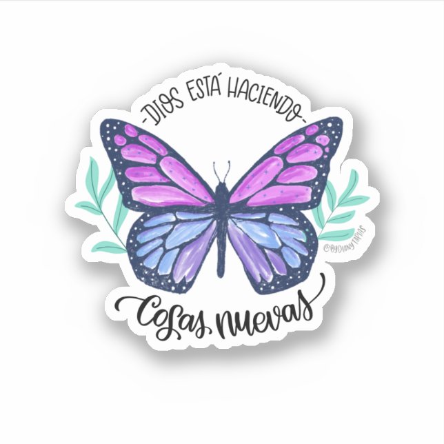 Sticker - God is doing new butterfly things (Front)