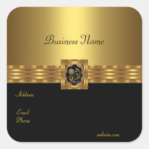 Sticker Gold On Gold Black Square