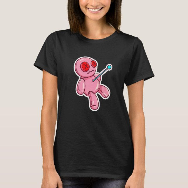 Sticker Goth Creepy Cute Voodoo Doll For Teens T-Shirt (Front)