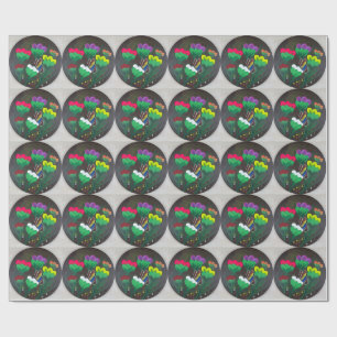 Sticker- Handmade artwork - Butterfly Bolssom Wrapping Paper