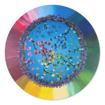 Sticker-Handmade artwork-    The Flower Wheel