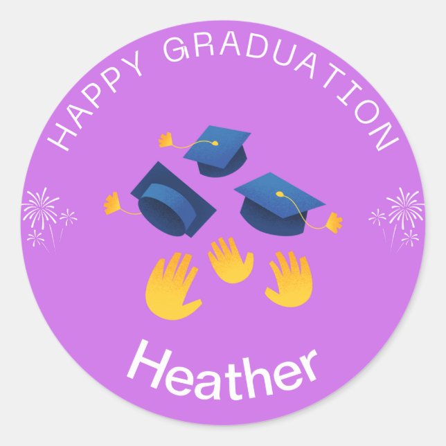 Sticker - Happy Graduation Personalise - Add name (Front)