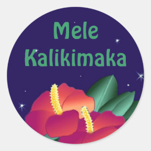 Sticker Hawaiian Merry Christmas Mele Kalikimaka