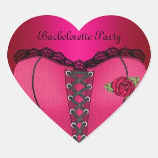 Sticker Heart Bachelorette Party Pink Peach Corset