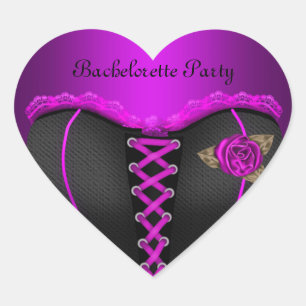Sticker Heart Bachelorette Party Purple Corset