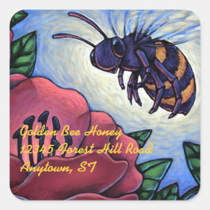 Sticker Honey Bee Visits Flowers Beekeeper Product