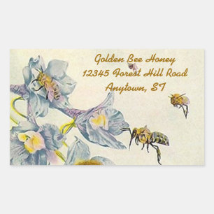 Sticker Honey Bees Morning Glory Flowers Beekeeper